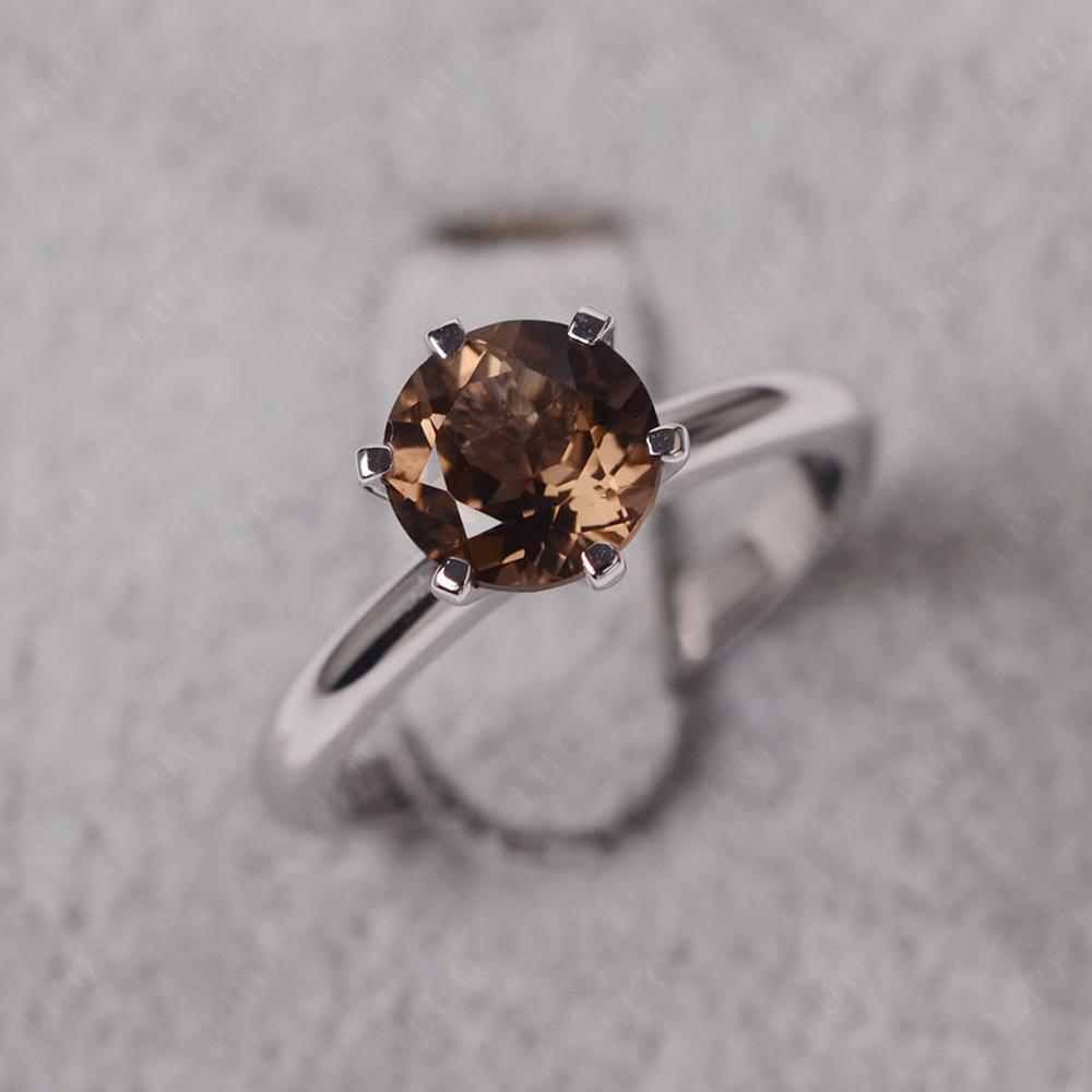 Smoky Quartz Cathedral Engagement Ring - LUO Jewelry
