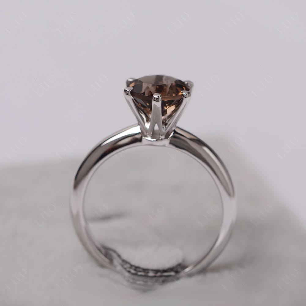 Smoky Quartz Cathedral Engagement Ring - LUO Jewelry
