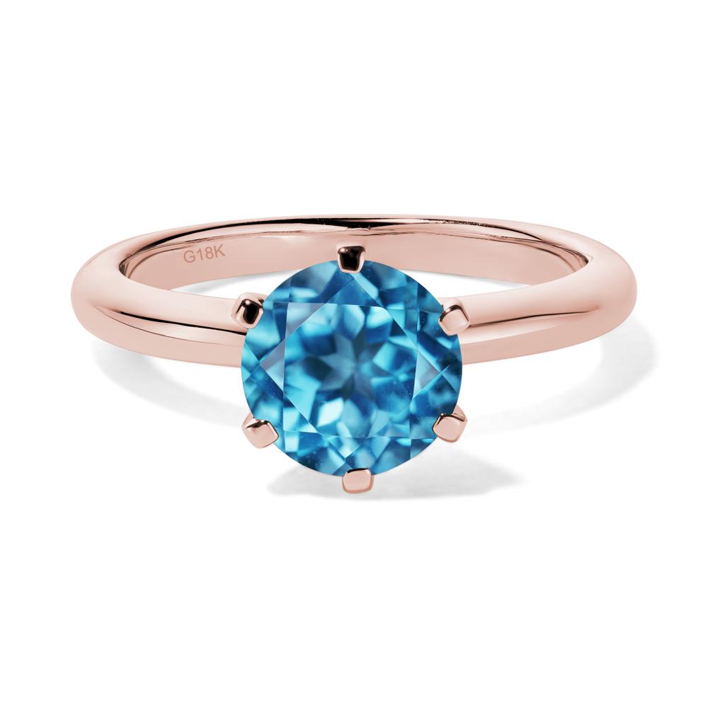 Swiss Blue Topaz Cathedral Engagement Ring - LUO Jewelry #metal_18k rose gold