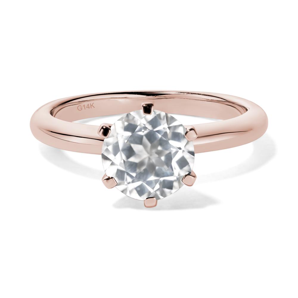 White Topaz Cathedral Engagement Ring - LUO Jewelry #metal_14k rose gold
