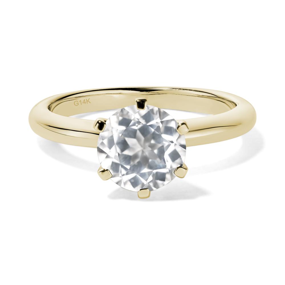 White Topaz Cathedral Engagement Ring - LUO Jewelry #metal_14k yellow gold
