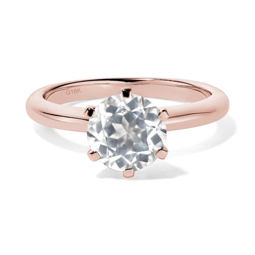 White Topaz Cathedral Engagement Ring - LUO Jewelry #metal_18k rose gold