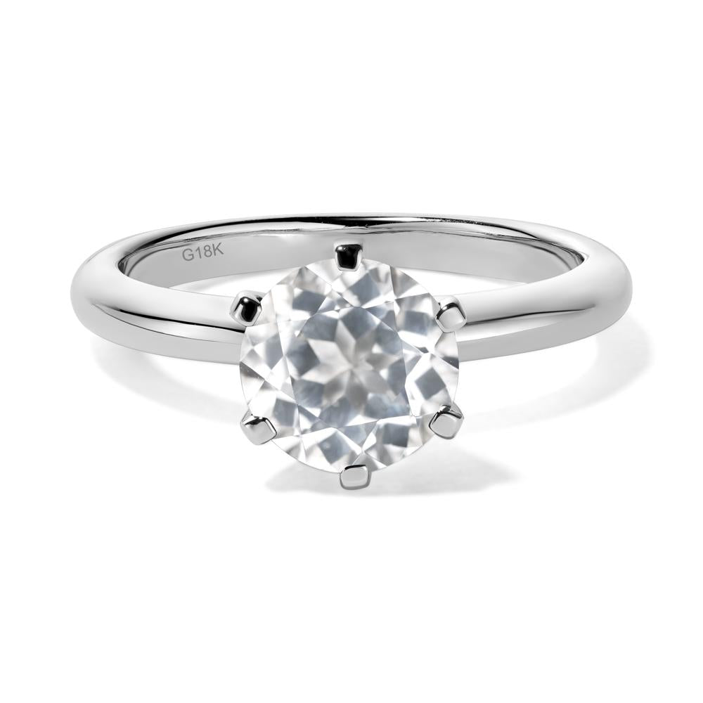 White Topaz Cathedral Engagement Ring - LUO Jewelry #metal_18k white gold