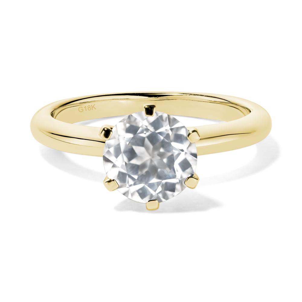 White Topaz Cathedral Engagement Ring - LUO Jewelry #metal_18k yellow gold