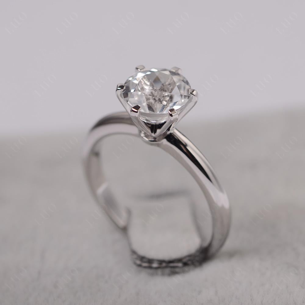 White Topaz Cathedral Engagement Ring - LUO Jewelry