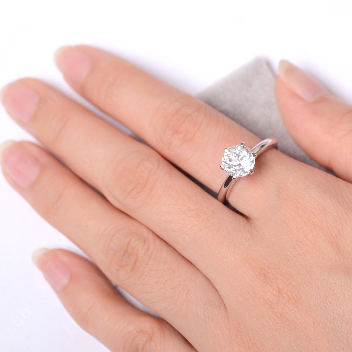 White Topaz Cathedral Engagement Ring - LUO Jewelry