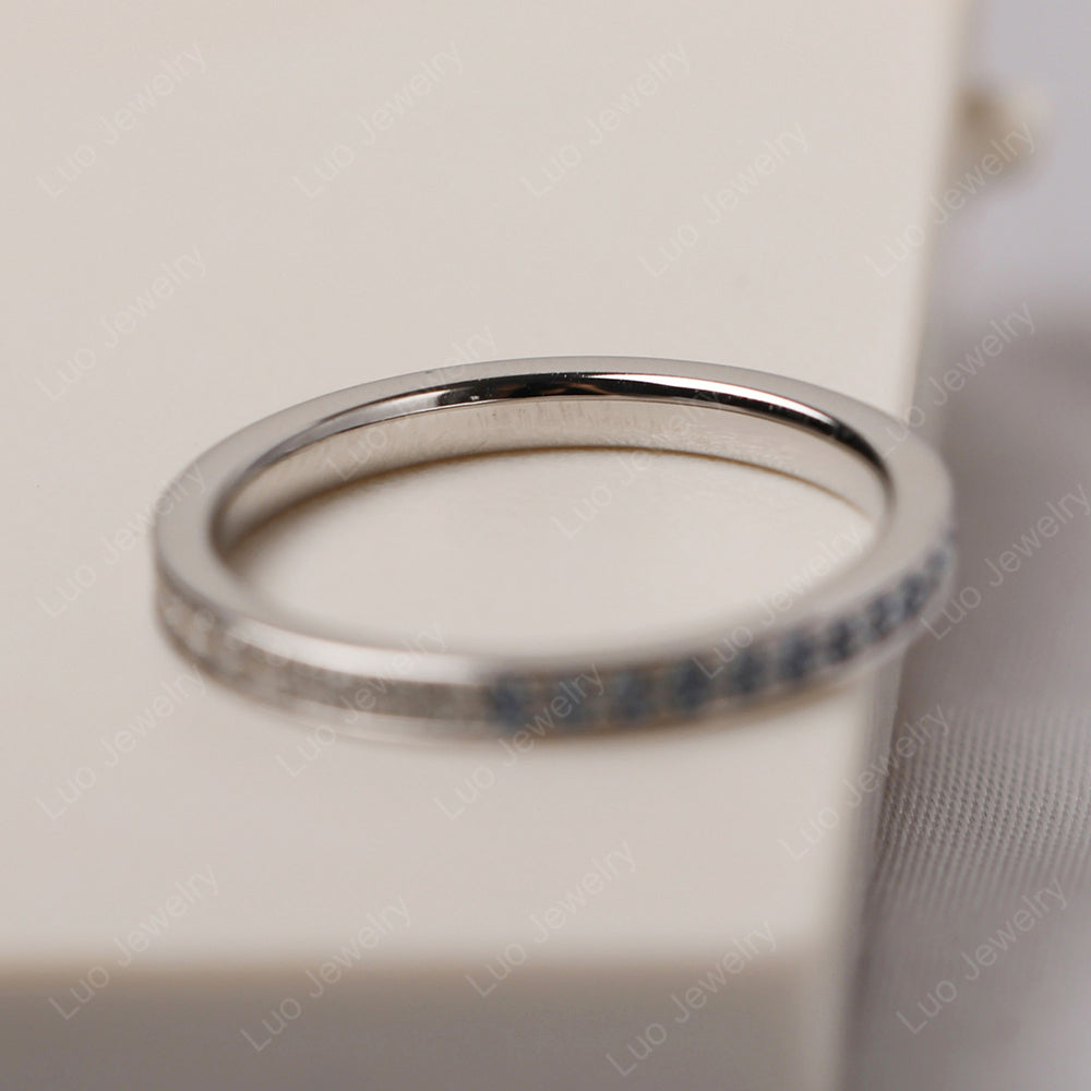 Emerald And Blue Cubic Zirconia And Cubic Zirconia Eternity Band Ring - LUO Jewelry