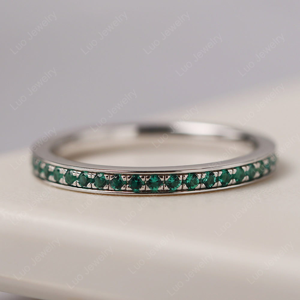 Emerald Eternity Band Ring - LUO Jewelry