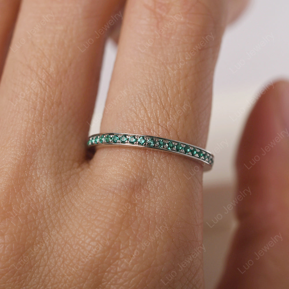 Emerald Eternity Band Ring - LUO Jewelry