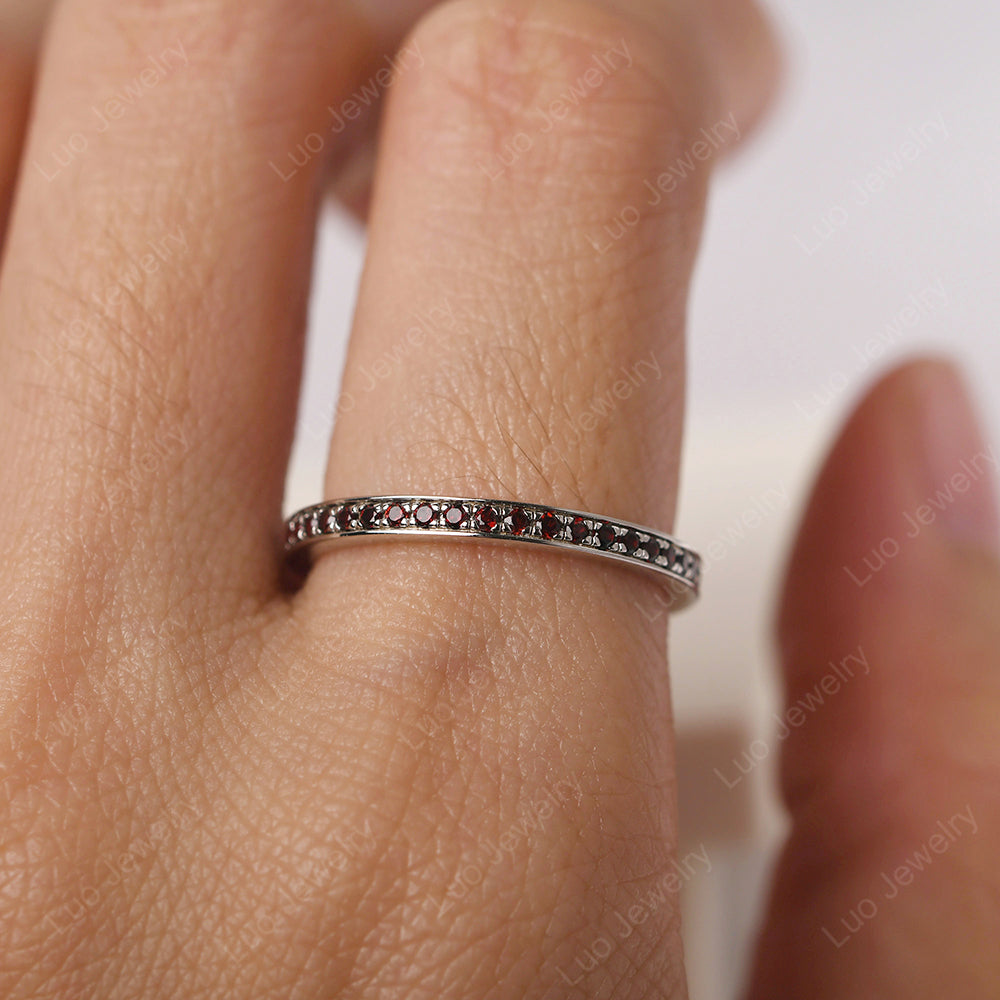 Garnet Eternity Band Ring - LUO Jewelry