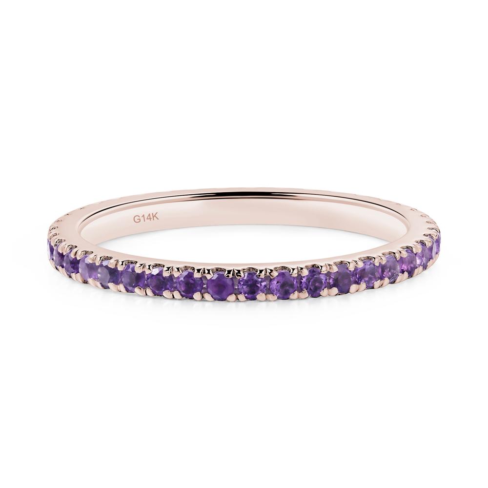 Amethyst Pave Eternity Ring - LUO Jewelry #metal_14k rose gold