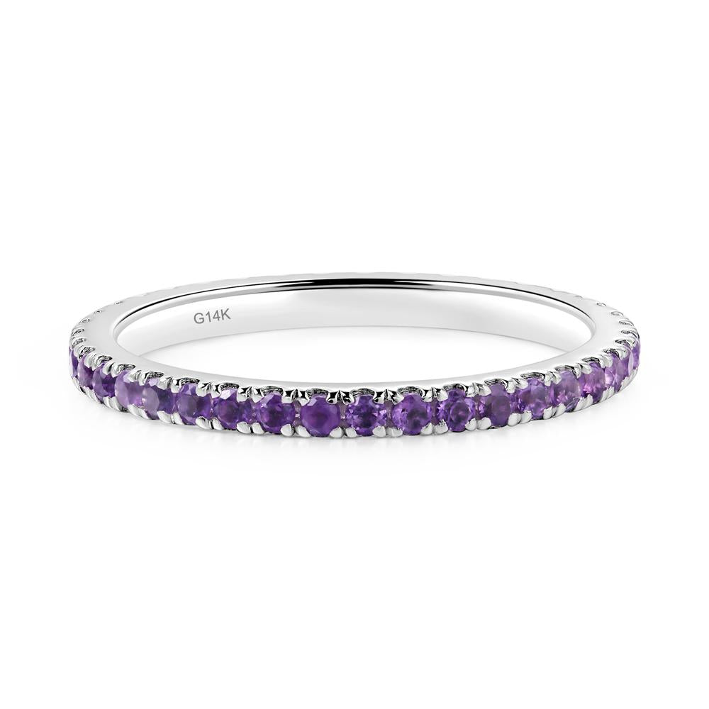 Amethyst Pave Eternity Ring - LUO Jewelry #metal_14k white gold