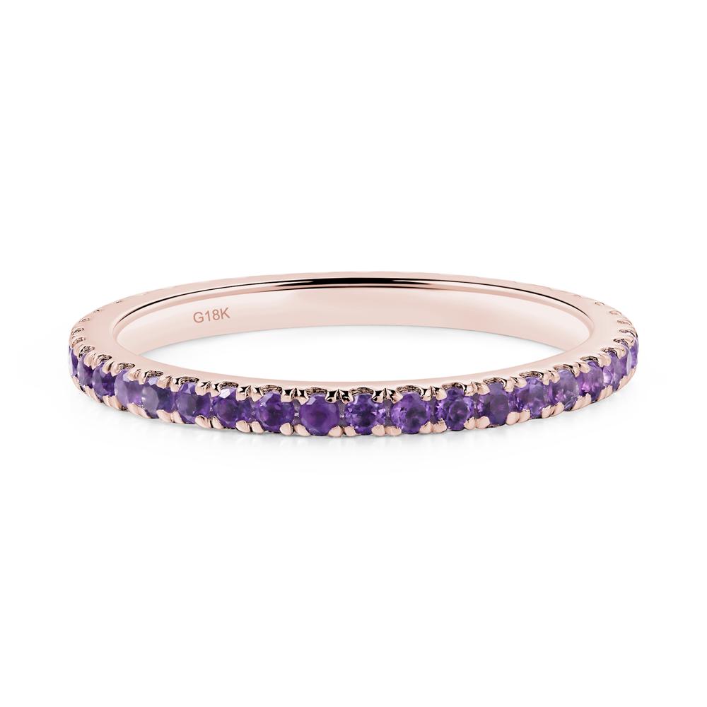 Amethyst Pave Eternity Ring - LUO Jewelry #metal_18k rose gold
