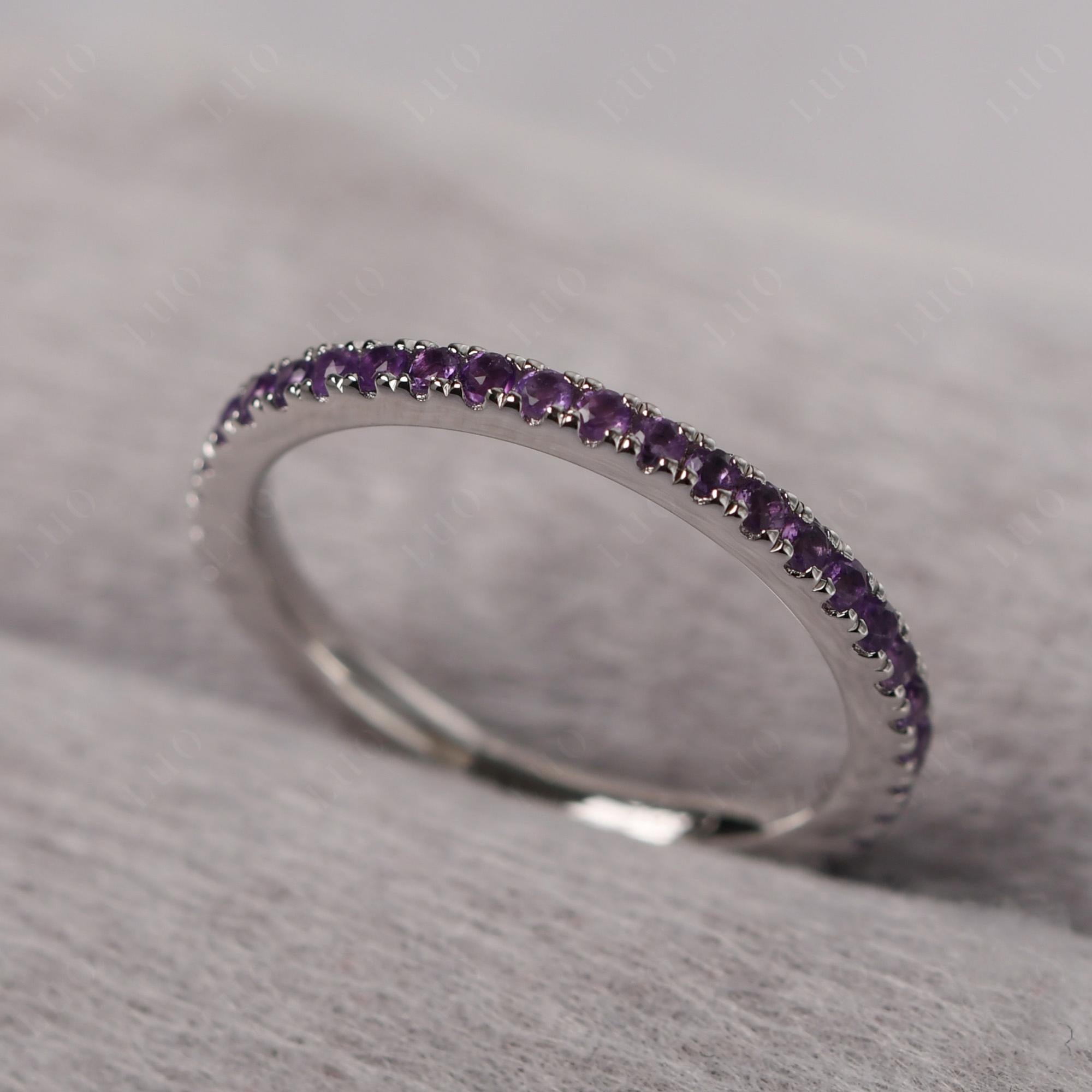 Amethyst Pave Eternity Ring - LUO Jewelry