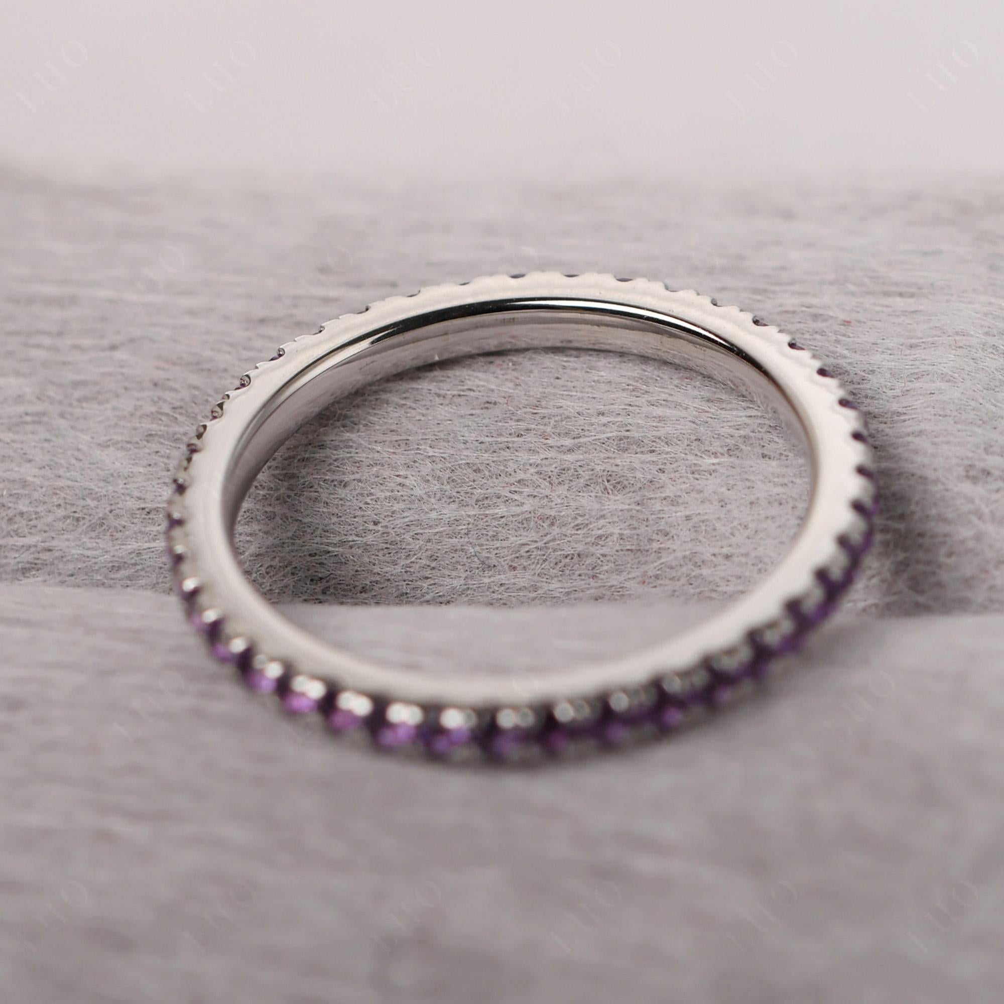Amethyst Pave Eternity Ring - LUO Jewelry