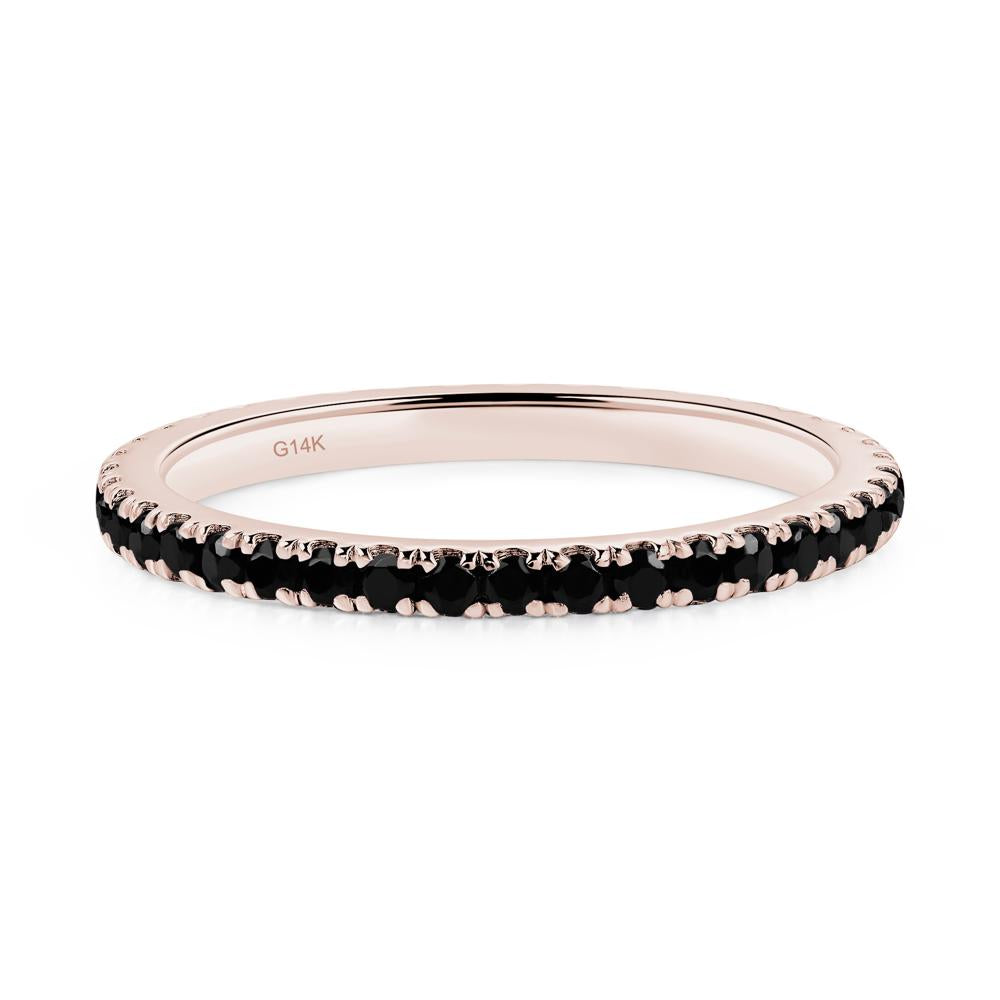 Black Stone Pave Eternity Ring - LUO Jewelry #metal_14k rose gold