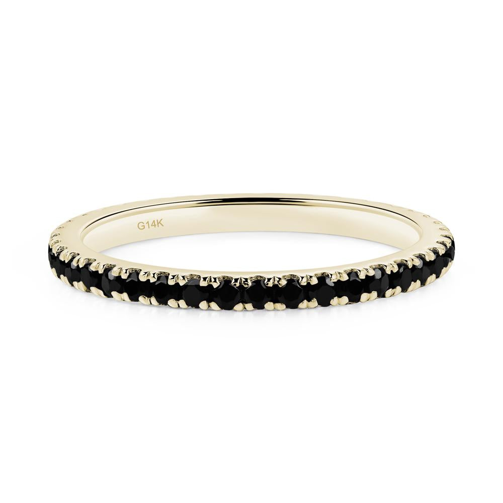 Black Stone Pave Eternity Ring - LUO Jewelry #metal_14k yellow gold