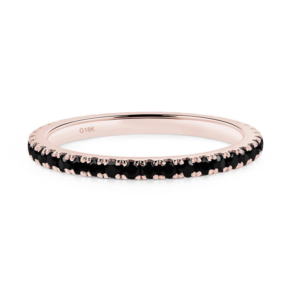 Black Stone Pave Eternity Ring - LUO Jewelry #metal_18k rose gold