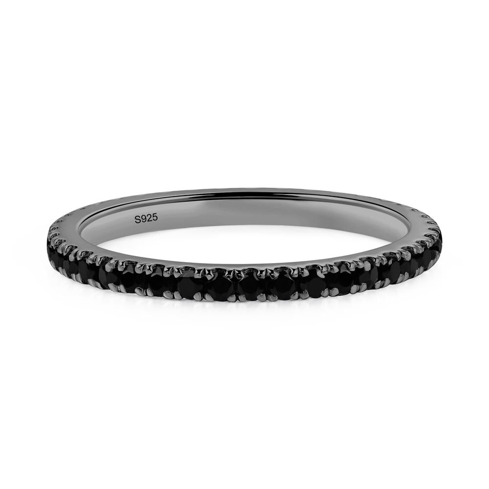Black Stone Pave Eternity Ring - LUO Jewelry #metal_black finish sterling silver