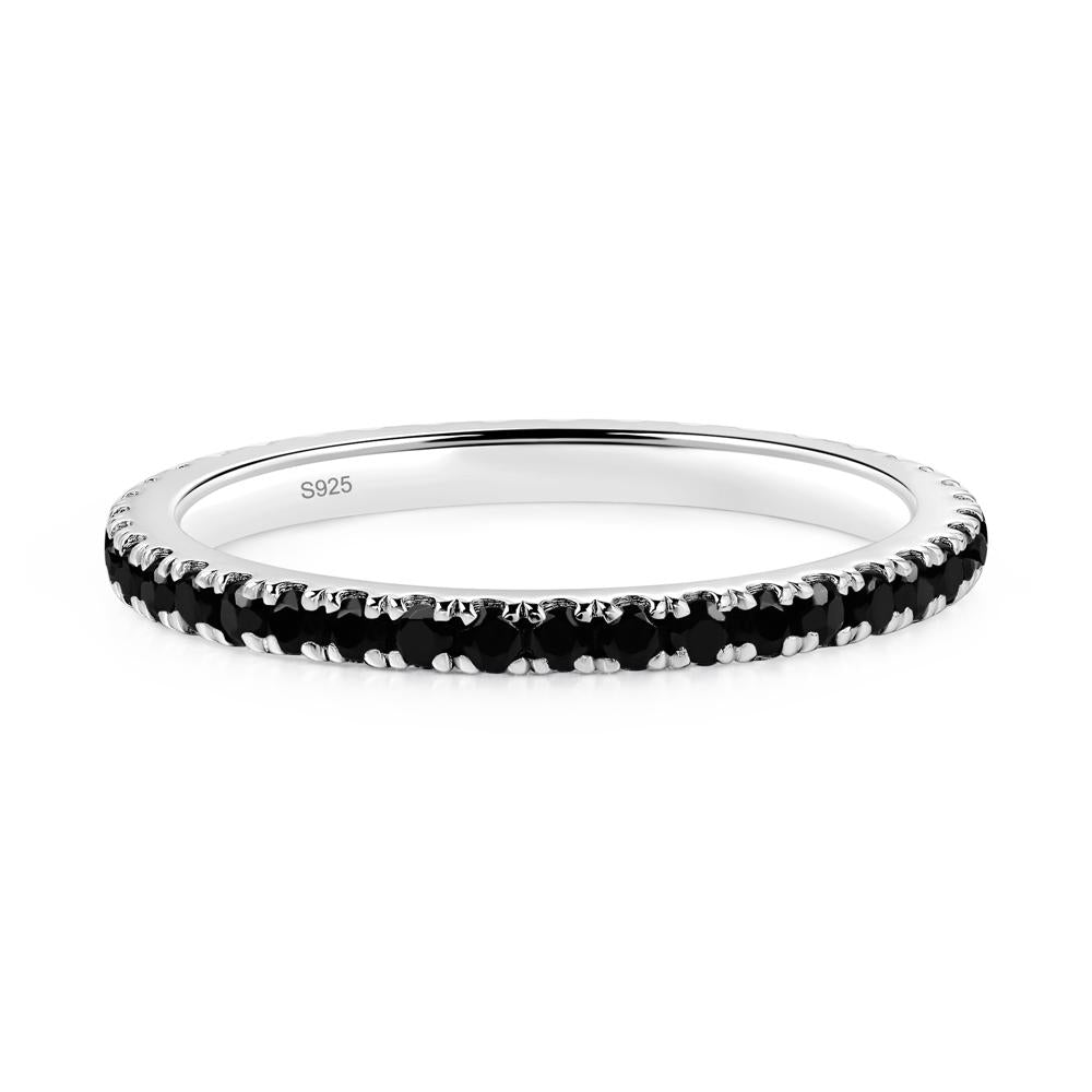 Black Stone Pave Eternity Ring - LUO Jewelry #metal_sterling silver