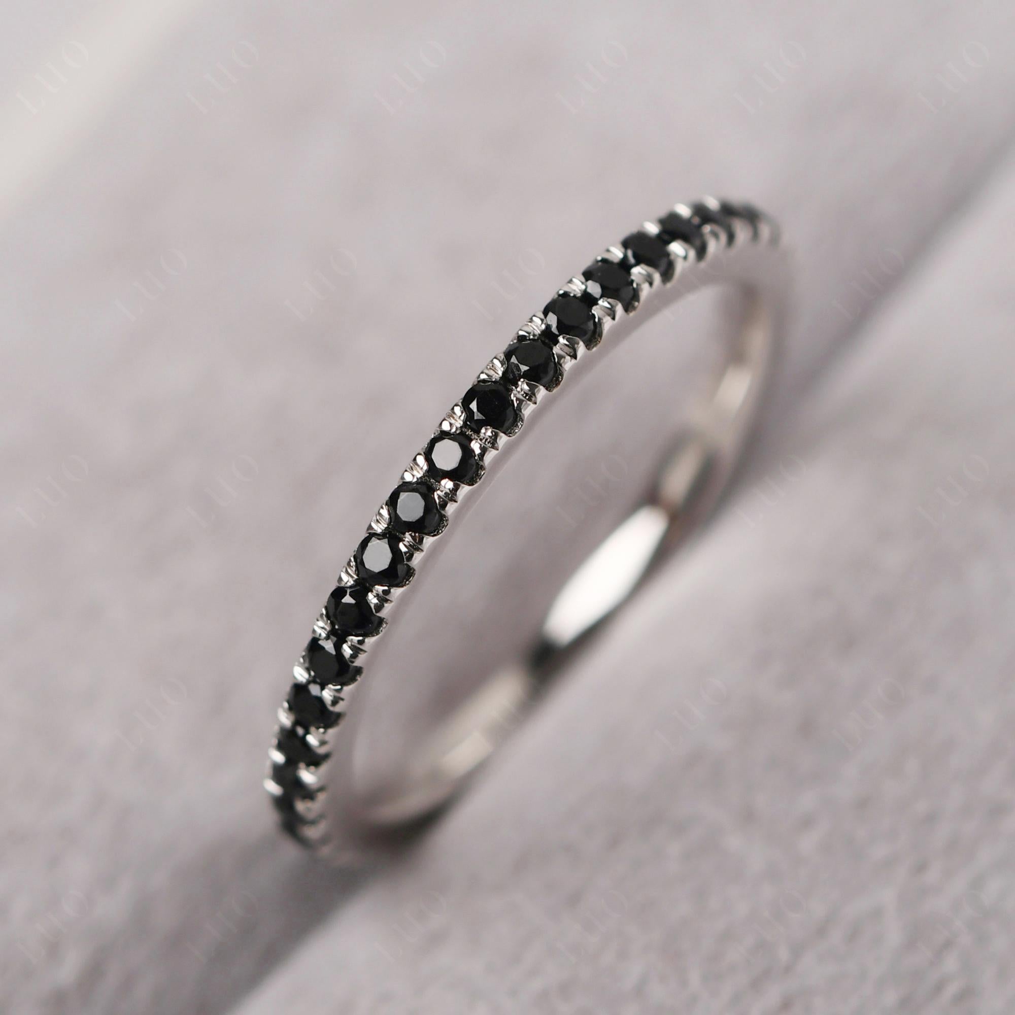 Black Stone Pave Eternity Ring - LUO Jewelry