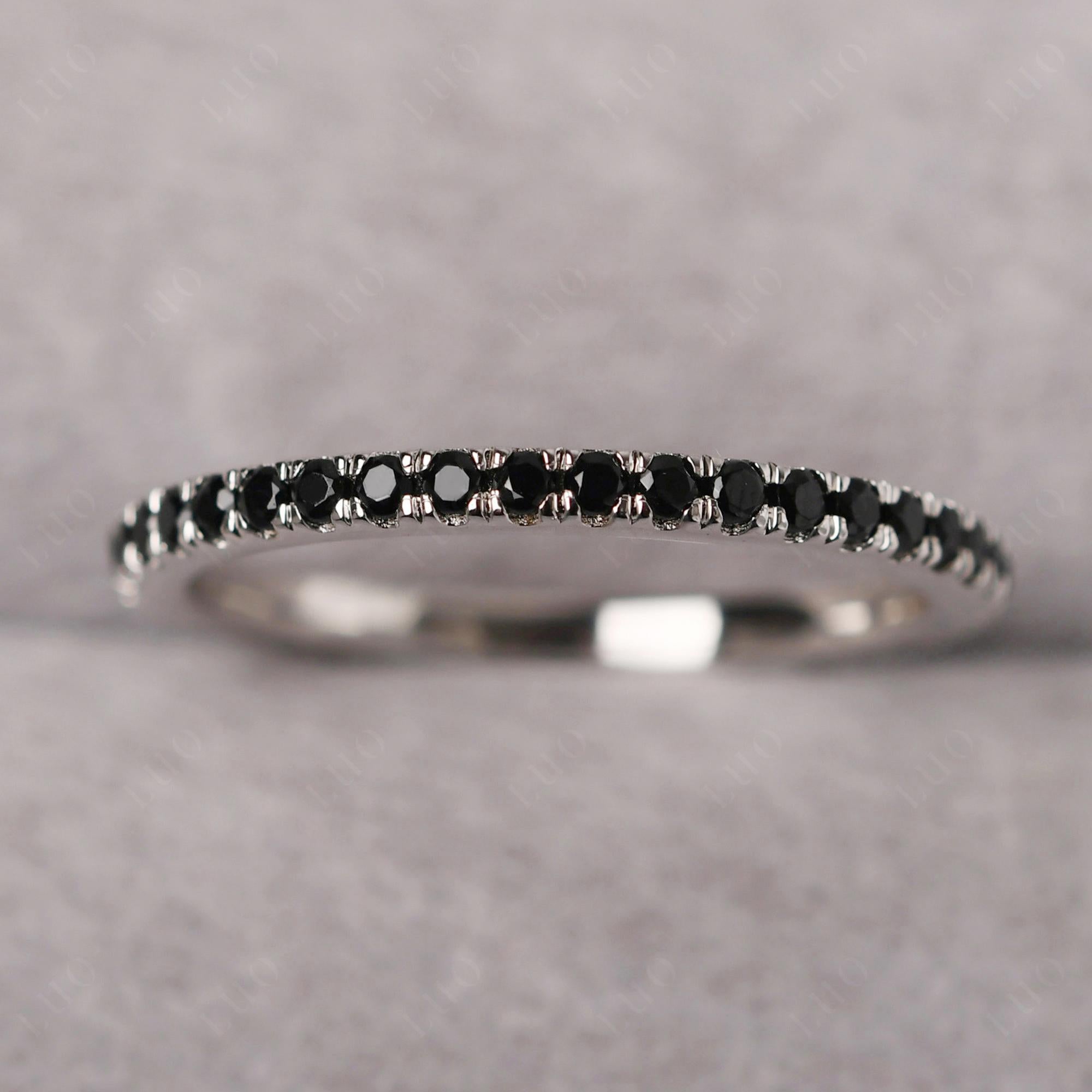 Black Stone Pave Eternity Ring - LUO Jewelry