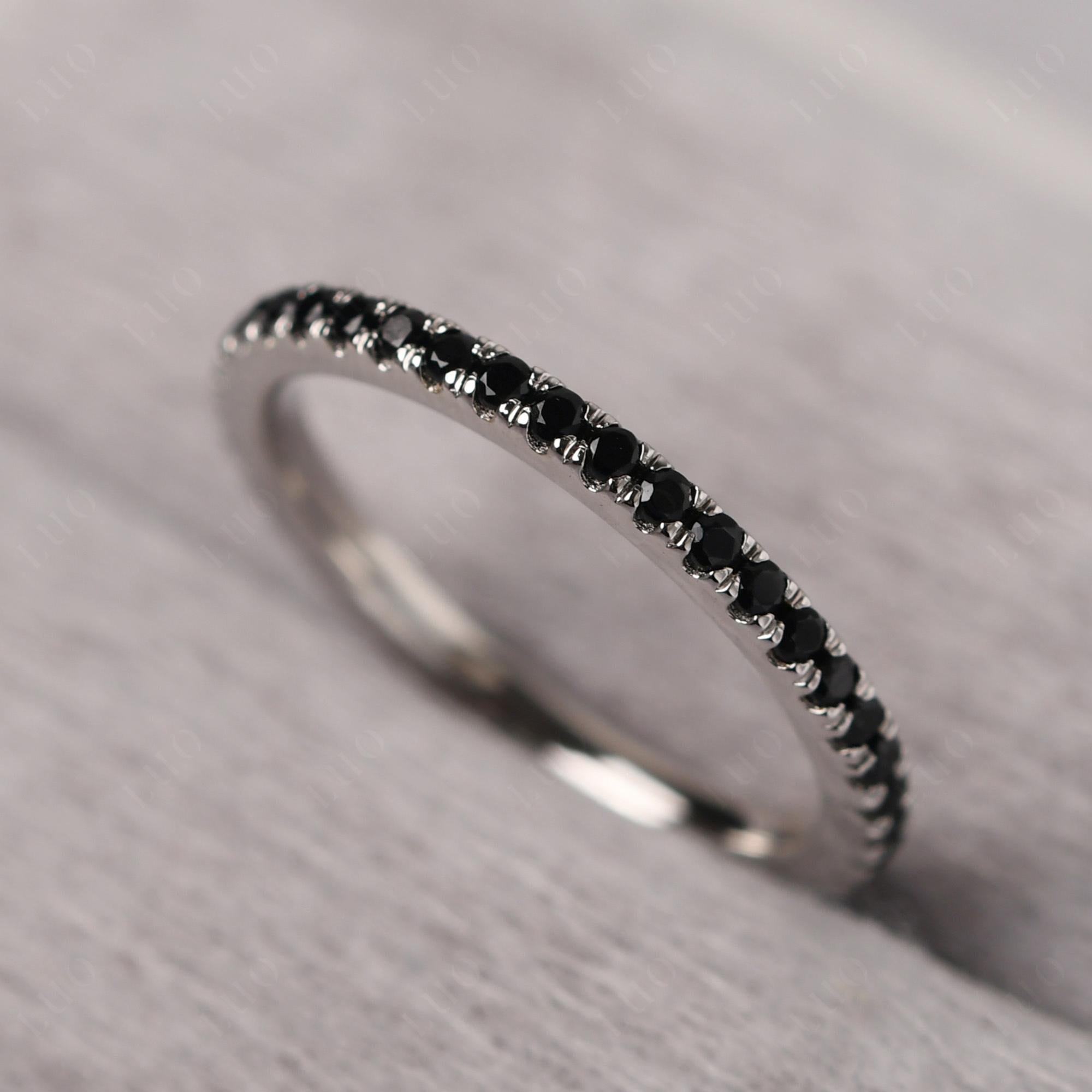 Black Stone Pave Eternity Ring - LUO Jewelry