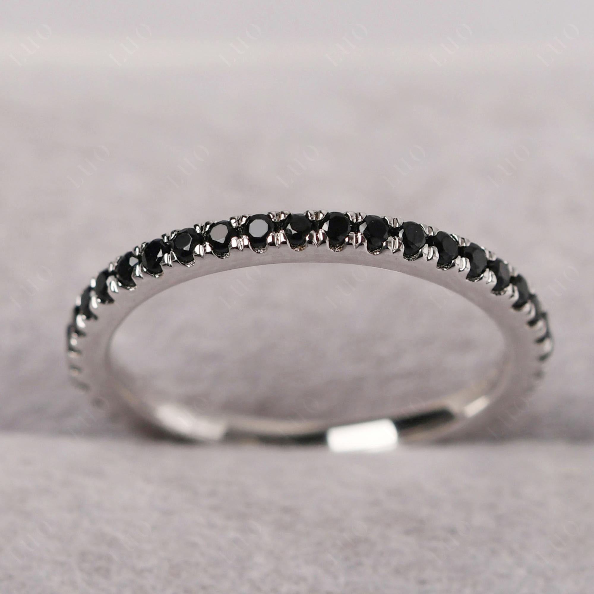 Black Stone Pave Eternity Ring - LUO Jewelry