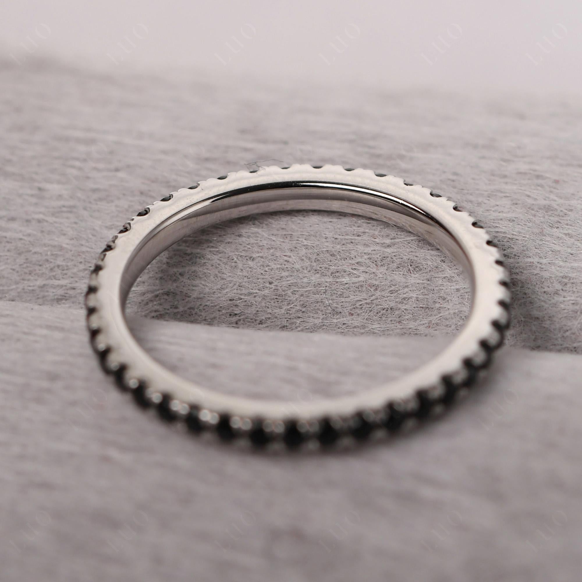 Black Stone Pave Eternity Ring - LUO Jewelry