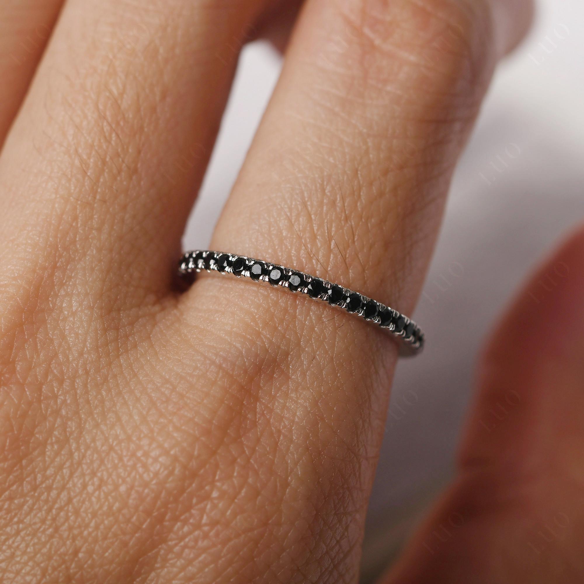 Black Stone Pave Eternity Ring - LUO Jewelry