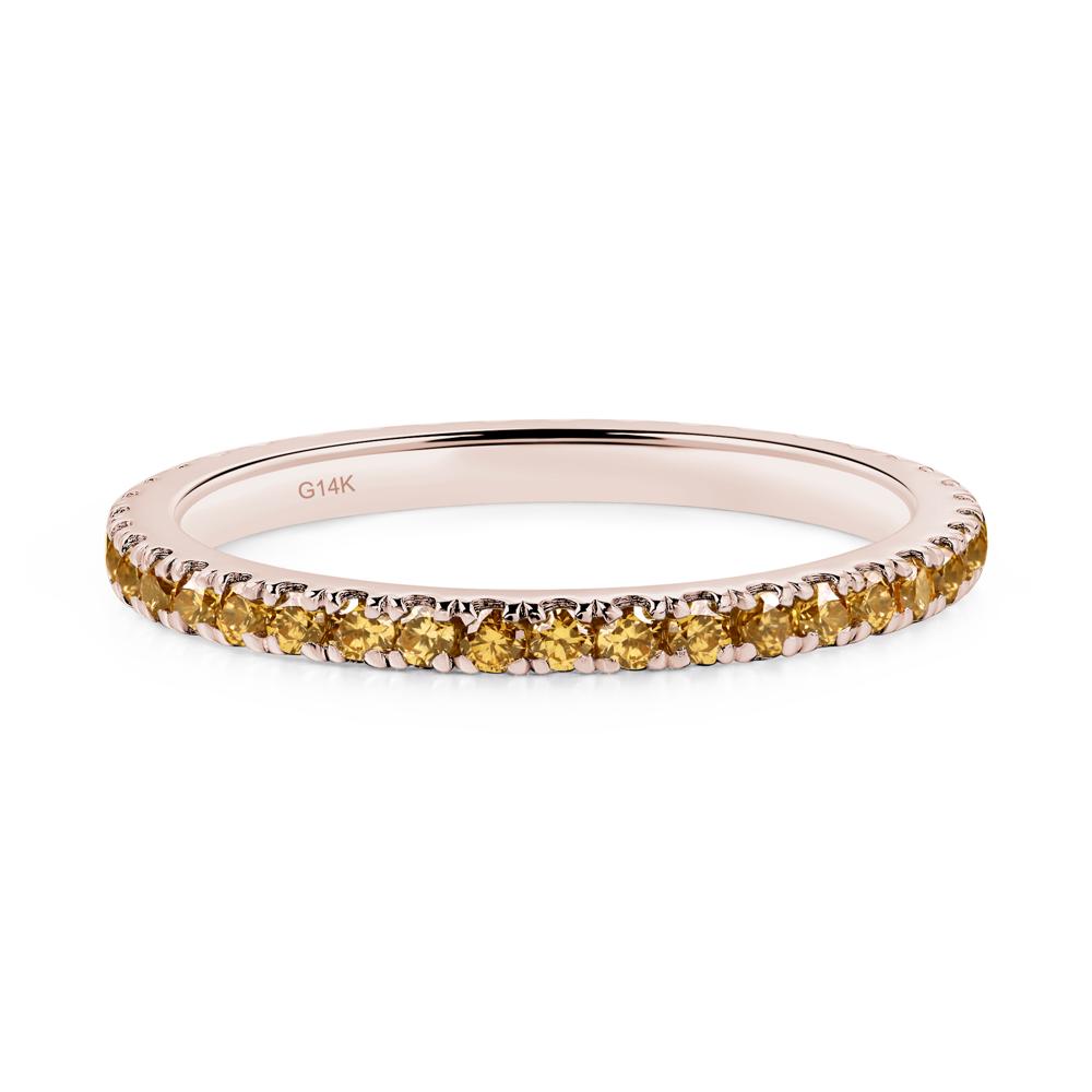 Citrine Pave Eternity Ring - LUO Jewelry #metal_14k rose gold