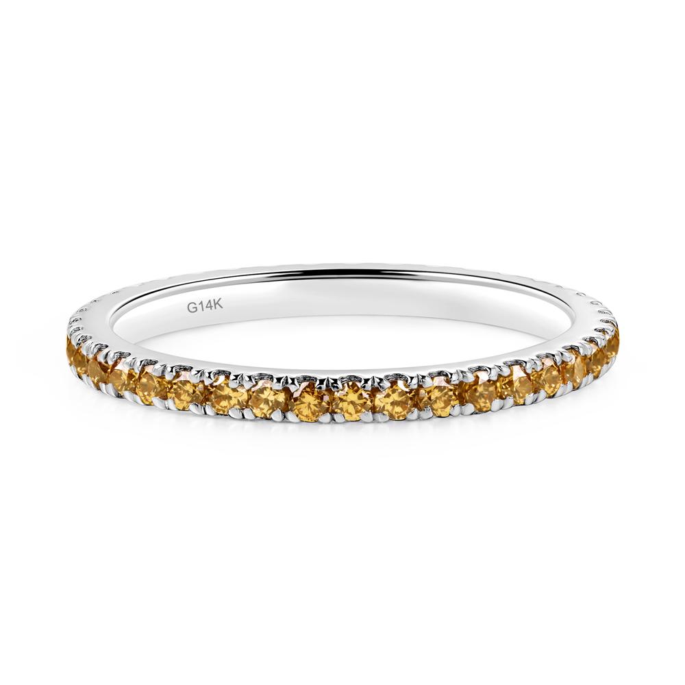Citrine Pave Eternity Ring - LUO Jewelry #metal_14k white gold