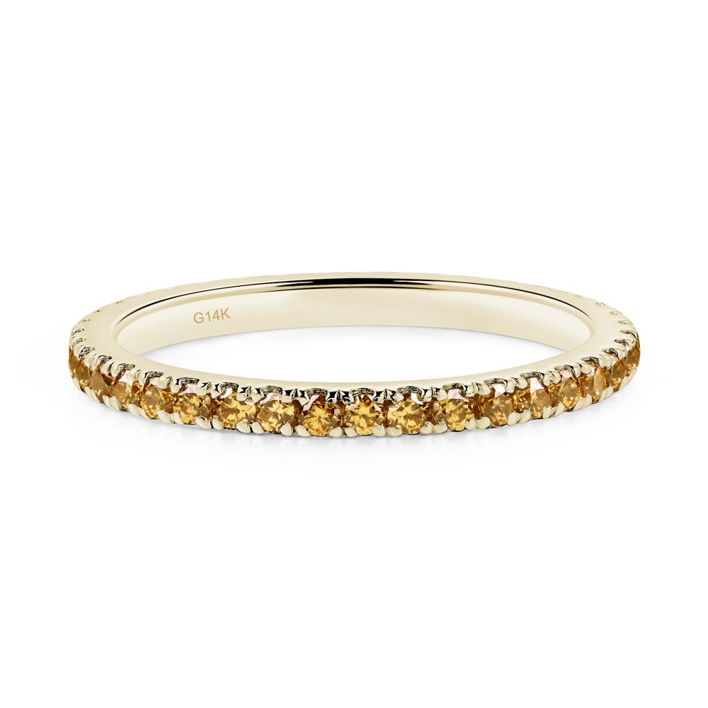 Citrine Pave Eternity Ring - LUO Jewelry #metal_14k yellow gold