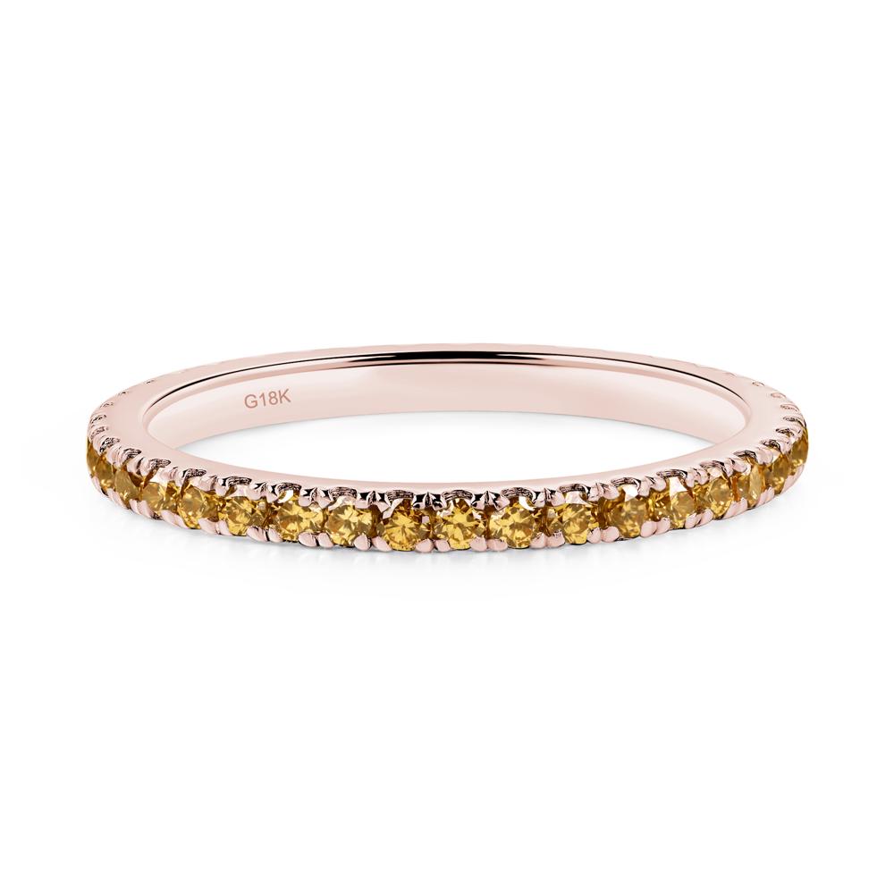 Citrine Pave Eternity Ring - LUO Jewelry #metal_18k rose gold