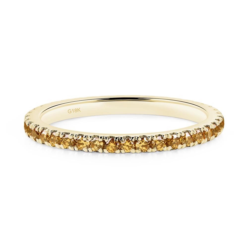 Citrine Pave Eternity Ring - LUO Jewelry #metal_18k yellow gold
