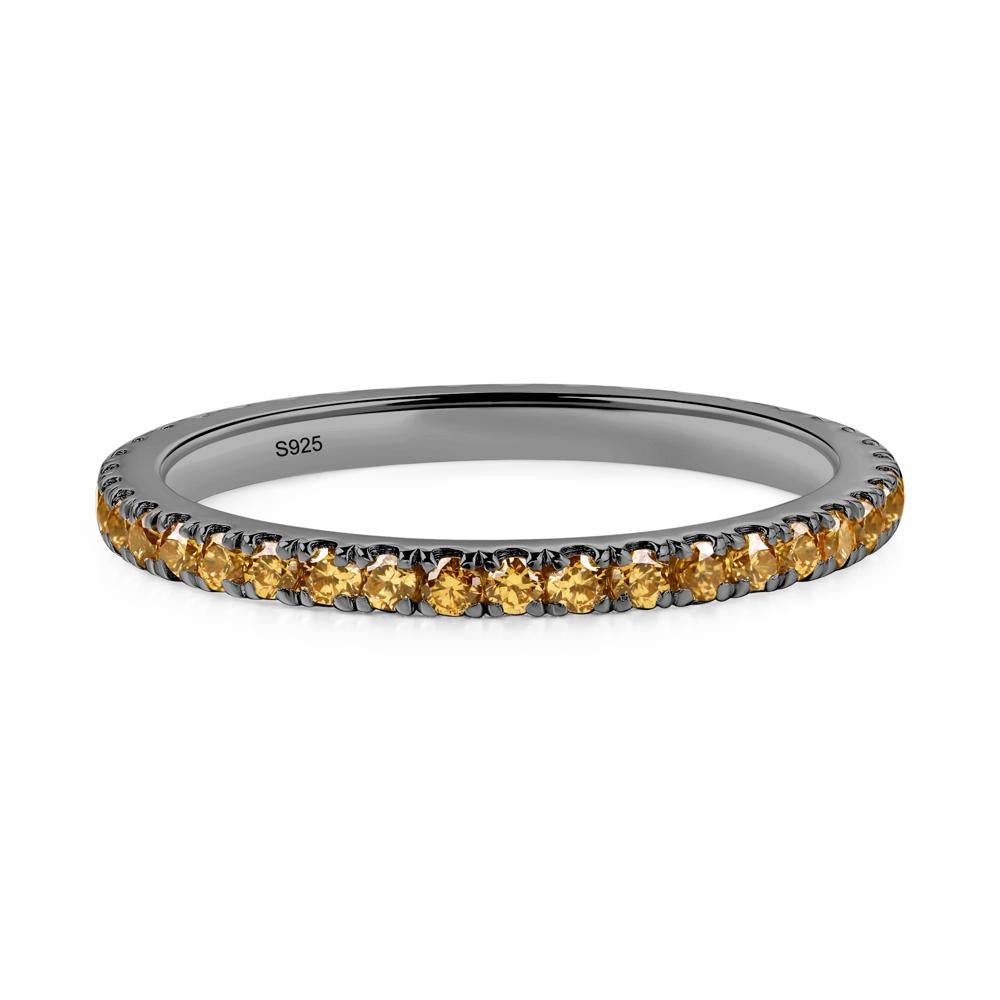 Citrine Pave Eternity Ring - LUO Jewelry #metal_black finish sterling silver