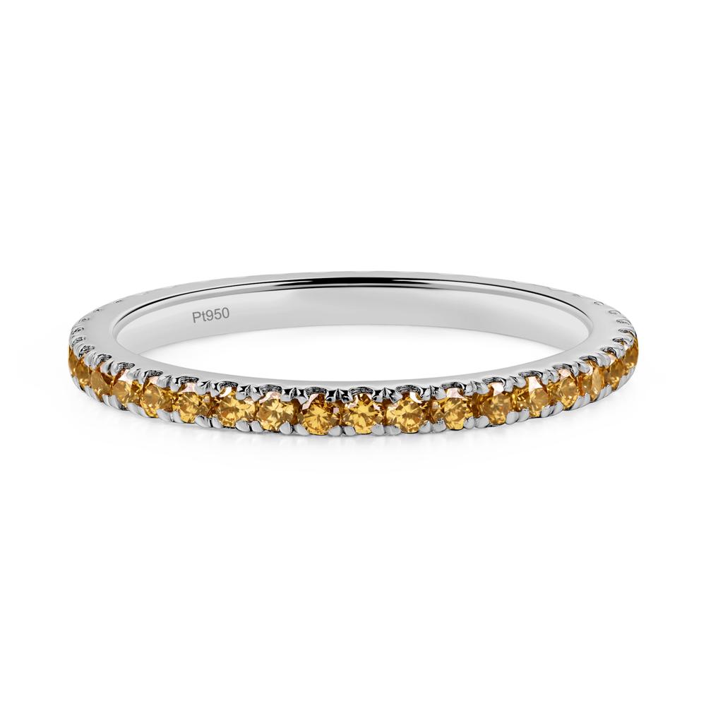 Citrine Pave Eternity Ring - LUO Jewelry #metal_platinum