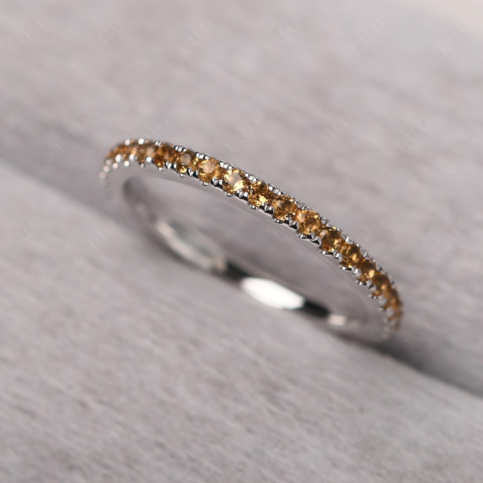 Citrine Pave Eternity Ring - LUO Jewelry
