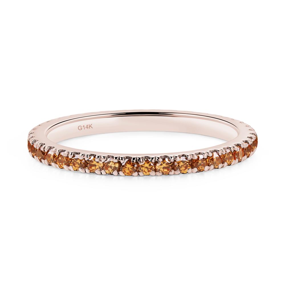 Champagne Cubic Zirconia Pave Eternity Ring - LUO Jewelry #metal_14k rose gold