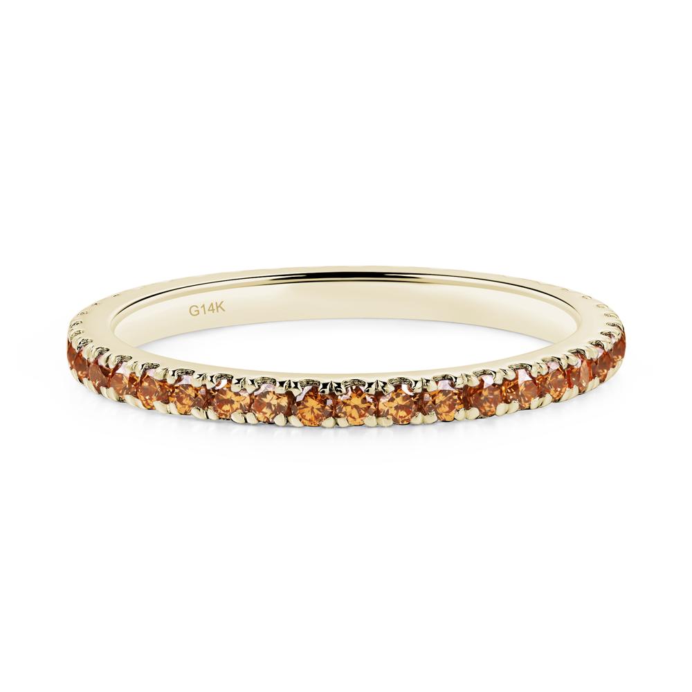 Champagne Cubic Zirconia Pave Eternity Ring - LUO Jewelry #metal_14k yellow gold