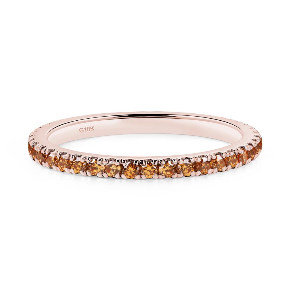 Champagne Cubic Zirconia Pave Eternity Ring - LUO Jewelry #metal_18k rose gold