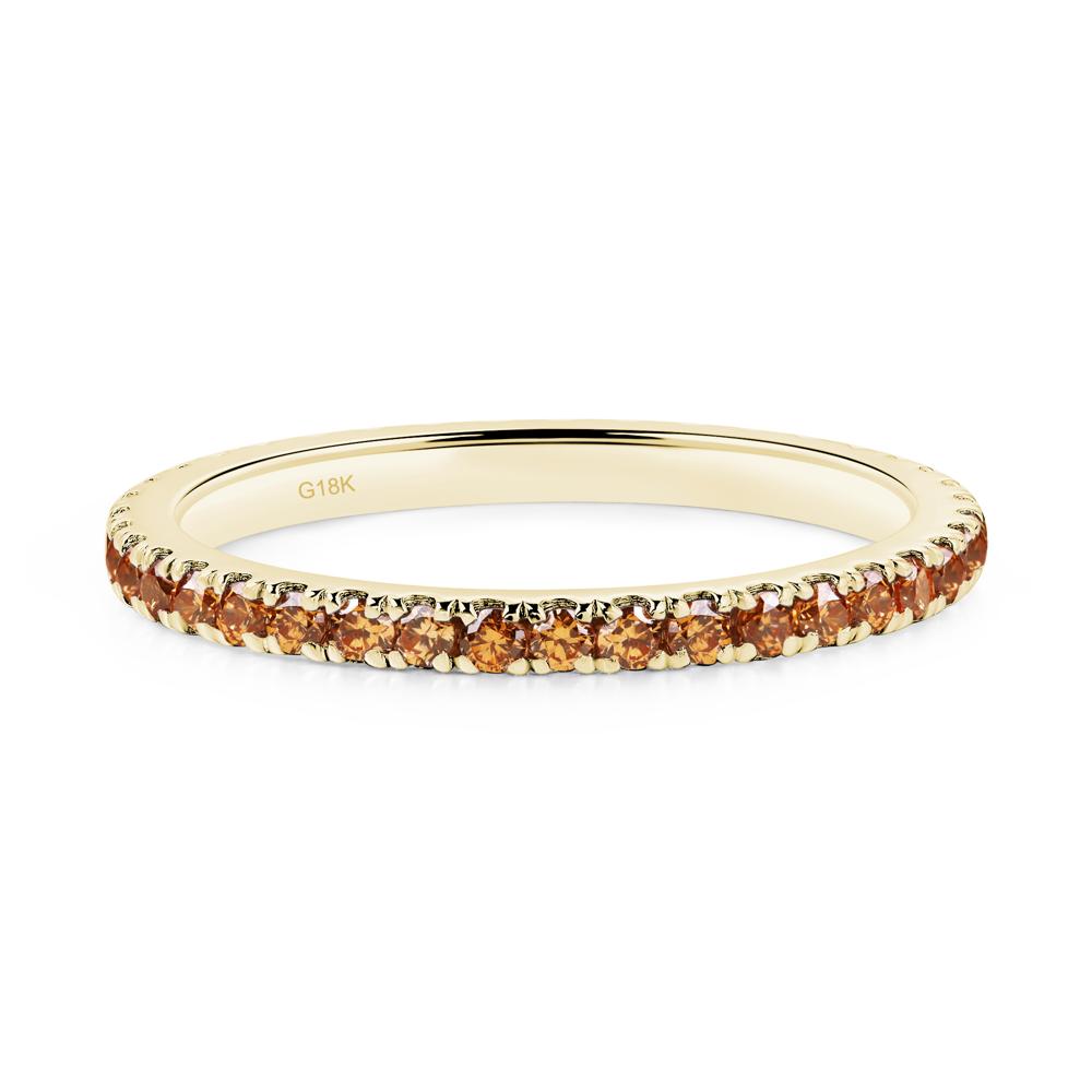 Champagne Cubic Zirconia Pave Eternity Ring - LUO Jewelry #metal_18k yellow gold