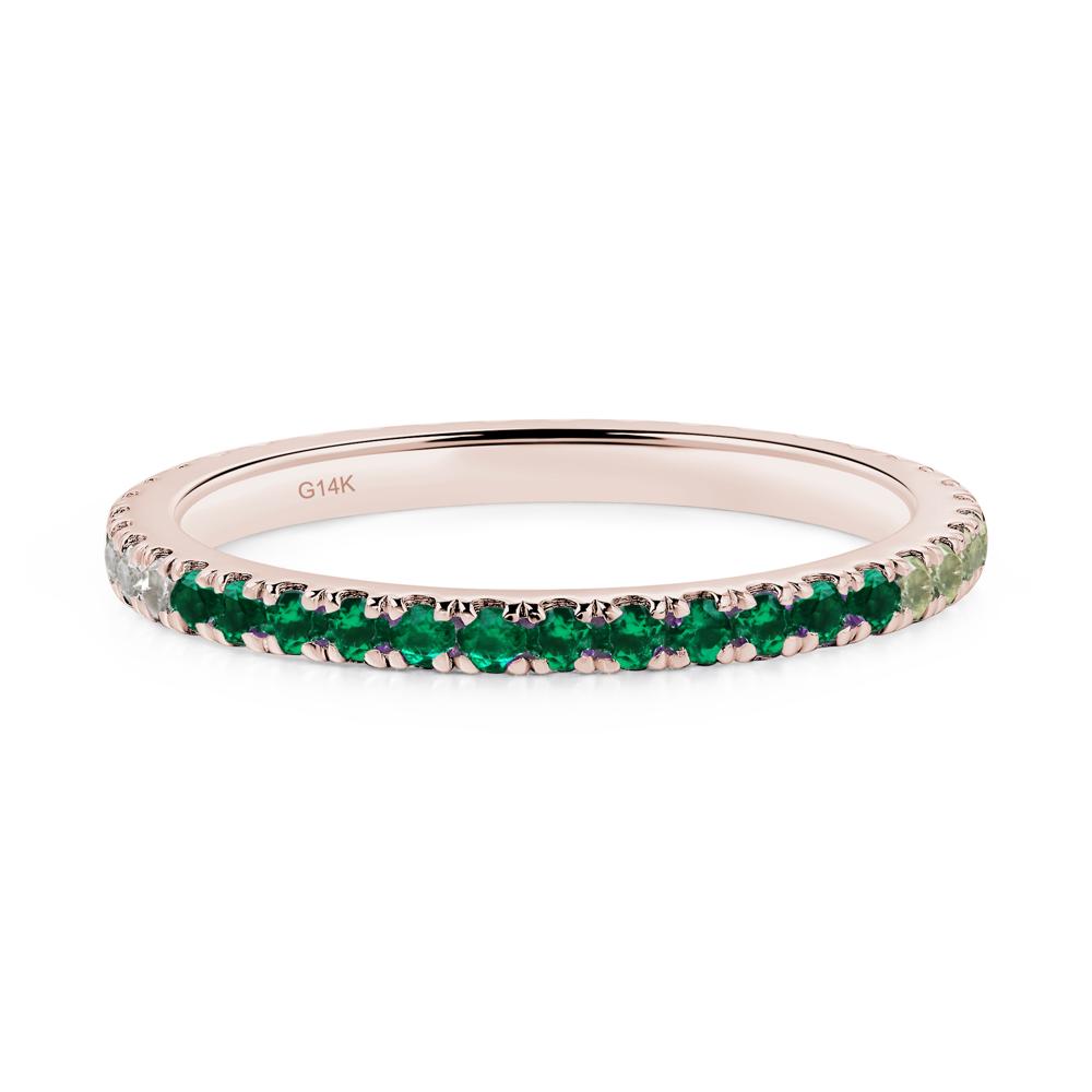 Cubic Zirconia and Emerald and Peridot Pave Eternity Ring - LUO Jewelry #metal_14k rose gold