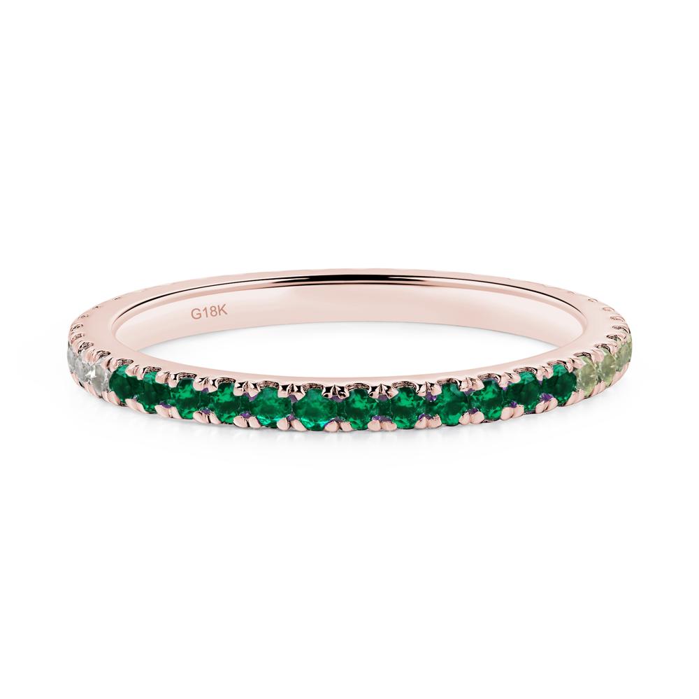 Cubic Zirconia and Emerald and Peridot Pave Eternity Ring - LUO Jewelry #metal_18k rose gold
