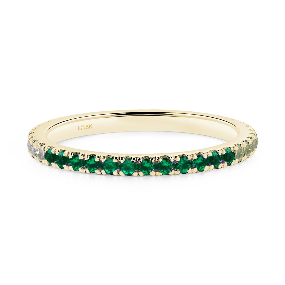 Cubic Zirconia and Emerald and Peridot Pave Eternity Ring - LUO Jewelry #metal_18k yellow gold