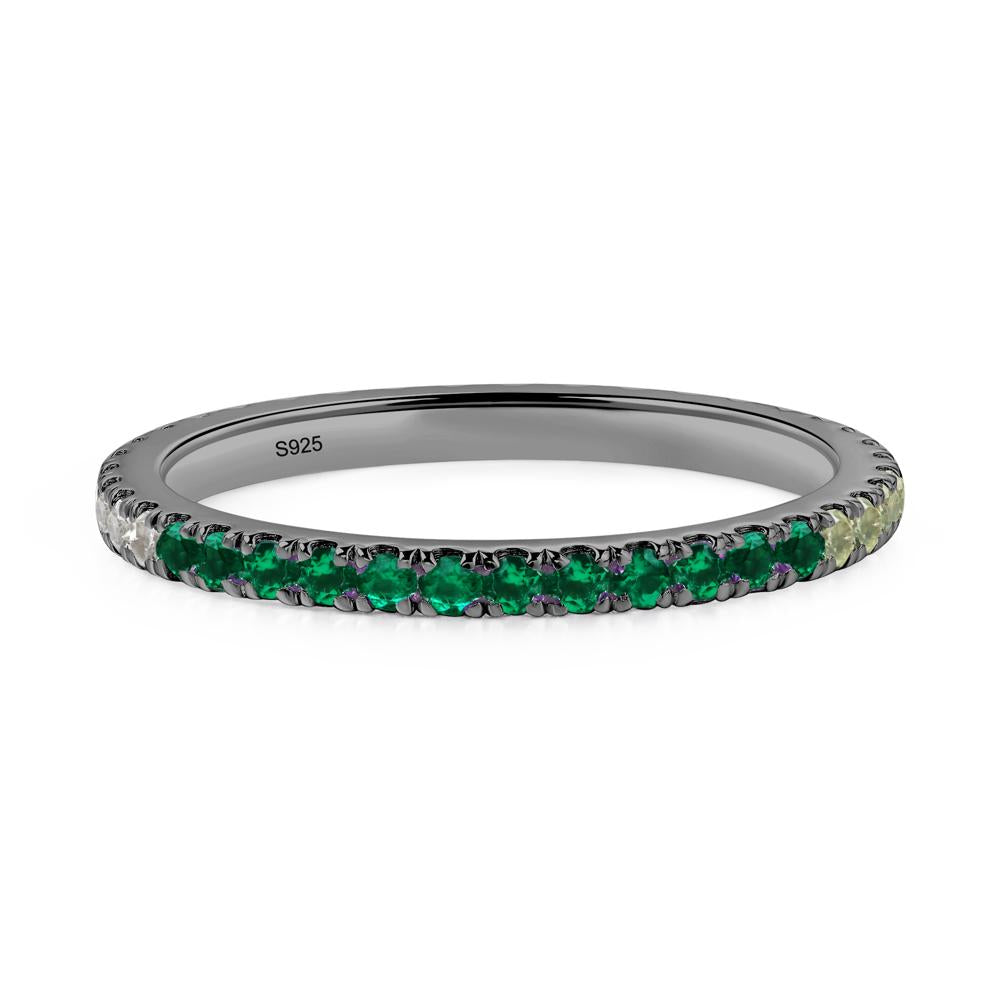 Cubic Zirconia and Emerald and Peridot Pave Eternity Ring - LUO Jewelry #metal_black finish sterling silver
