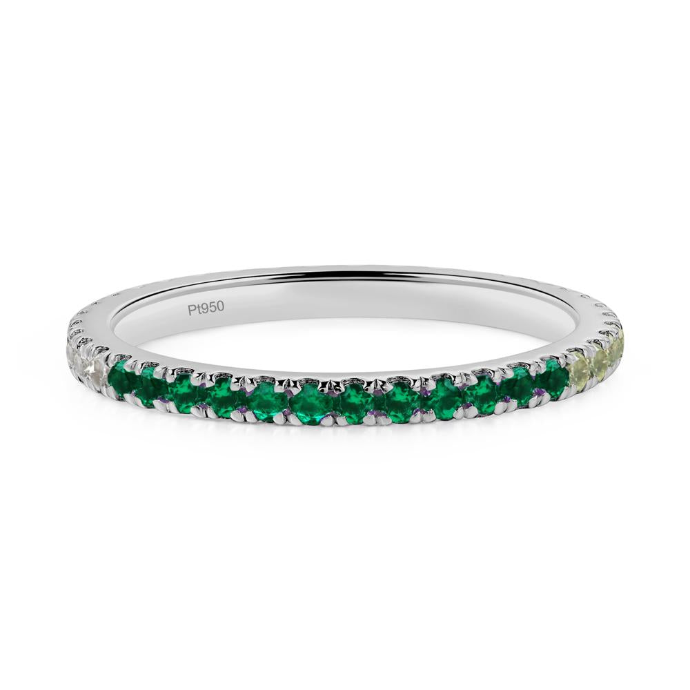 Cubic Zirconia and Emerald and Peridot Pave Eternity Ring - LUO Jewelry #metal_platinum