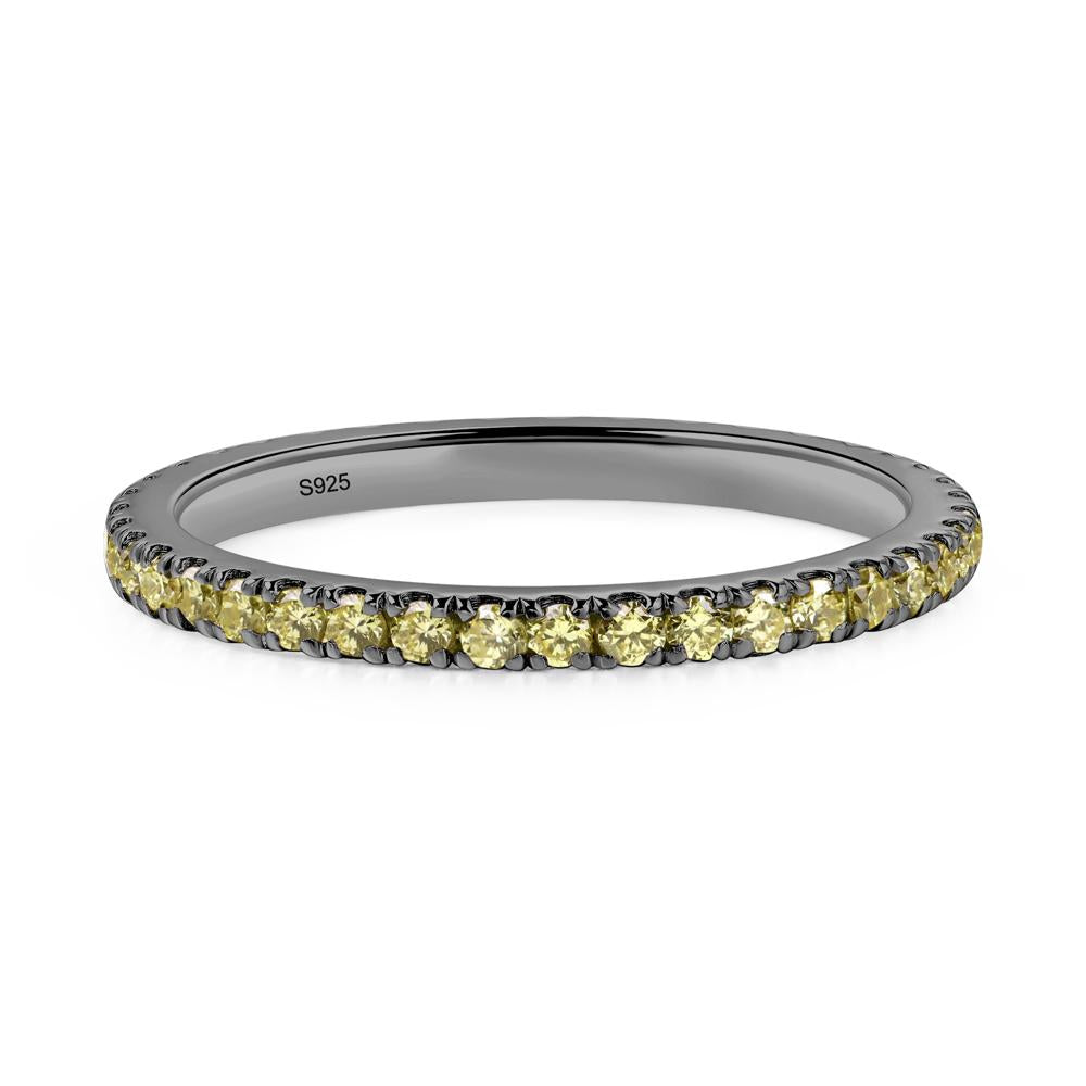 Yellow Cubic Zirconia Pave Eternity Ring - LUO Jewelry #metal_black finish sterling silver