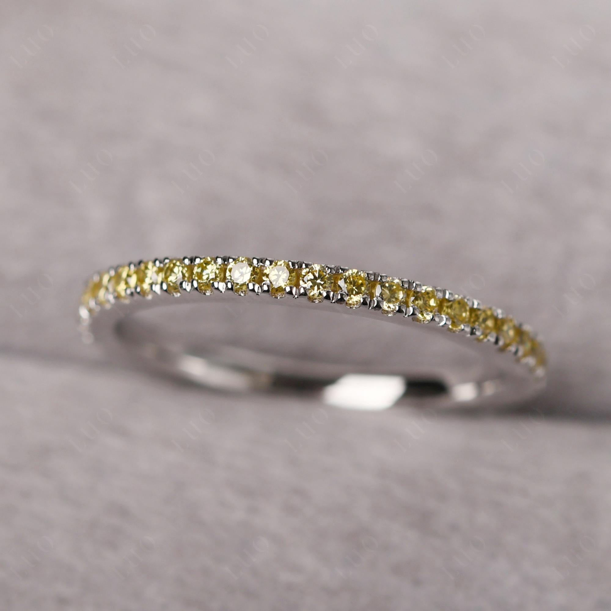 Yellow Cubic Zirconia Pave Eternity Ring - LUO Jewelry