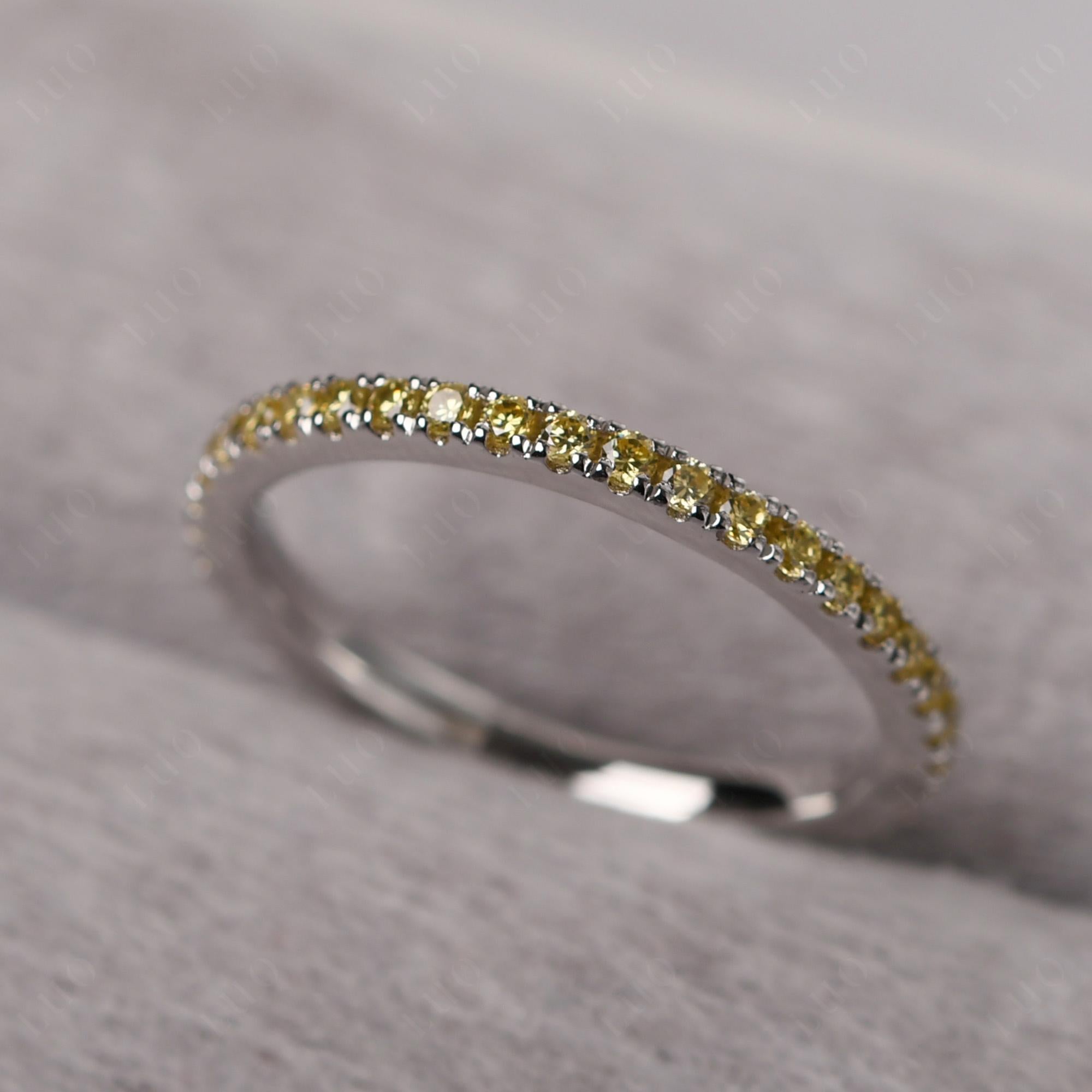 Yellow Cubic Zirconia Pave Eternity Ring - LUO Jewelry